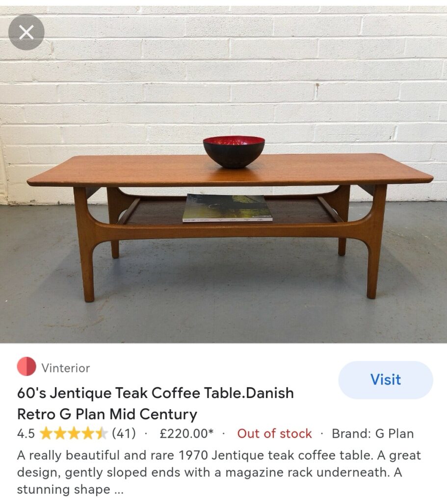 How To Find Cheap Mid-Century Furniture - Jentique Stingray coffee table