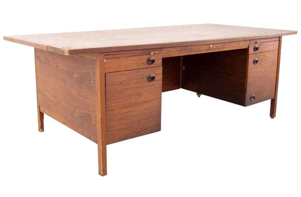 Dunbar Mid Century Walnut Executive Desk